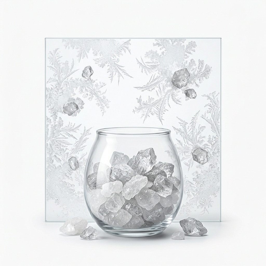 Eisblumen am Fenster mit Bittersalz: schimmernde Kristall-Optik wie echter Frost